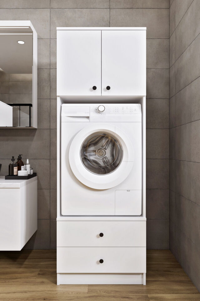 Ases ELZ525 Çamaşır ve Kurutma Makinesi Dolabı Extra Boy 2 Kapak 2 Çekmece