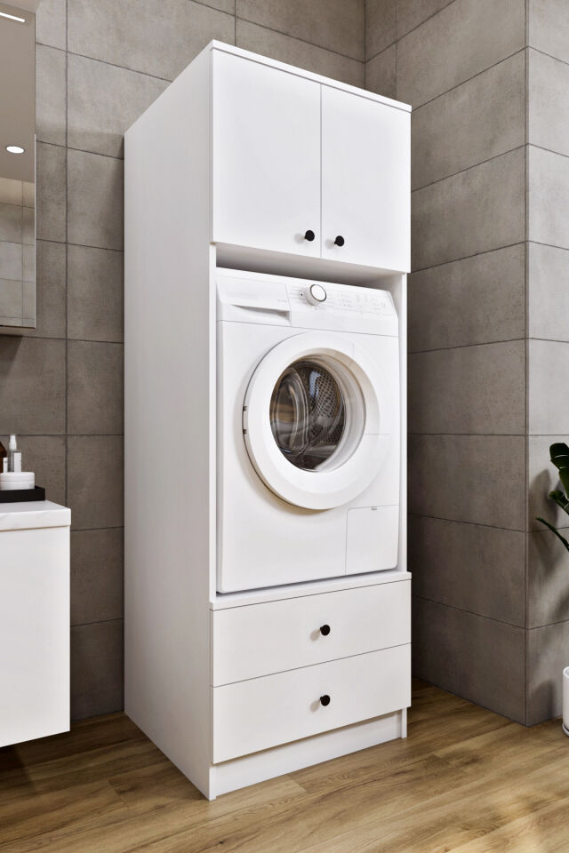 Ases ELZ525 Çamaşır ve Kurutma Makinesi Dolabı Extra Boy 2 Kapak 2 Çekmece