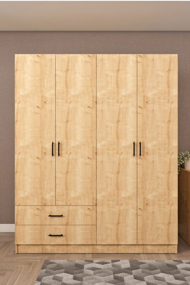 Ases HDF5358 Genç Odası Gardırop ve Çalışma Masası Hediyeli Beyaz - Safir Meşe