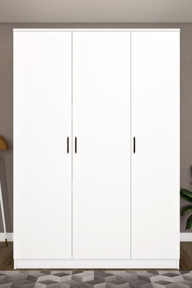 Ases ESL758 Geniş Gardırop Raflı Yüklük Dolabı Beyaz - Safir Meşe