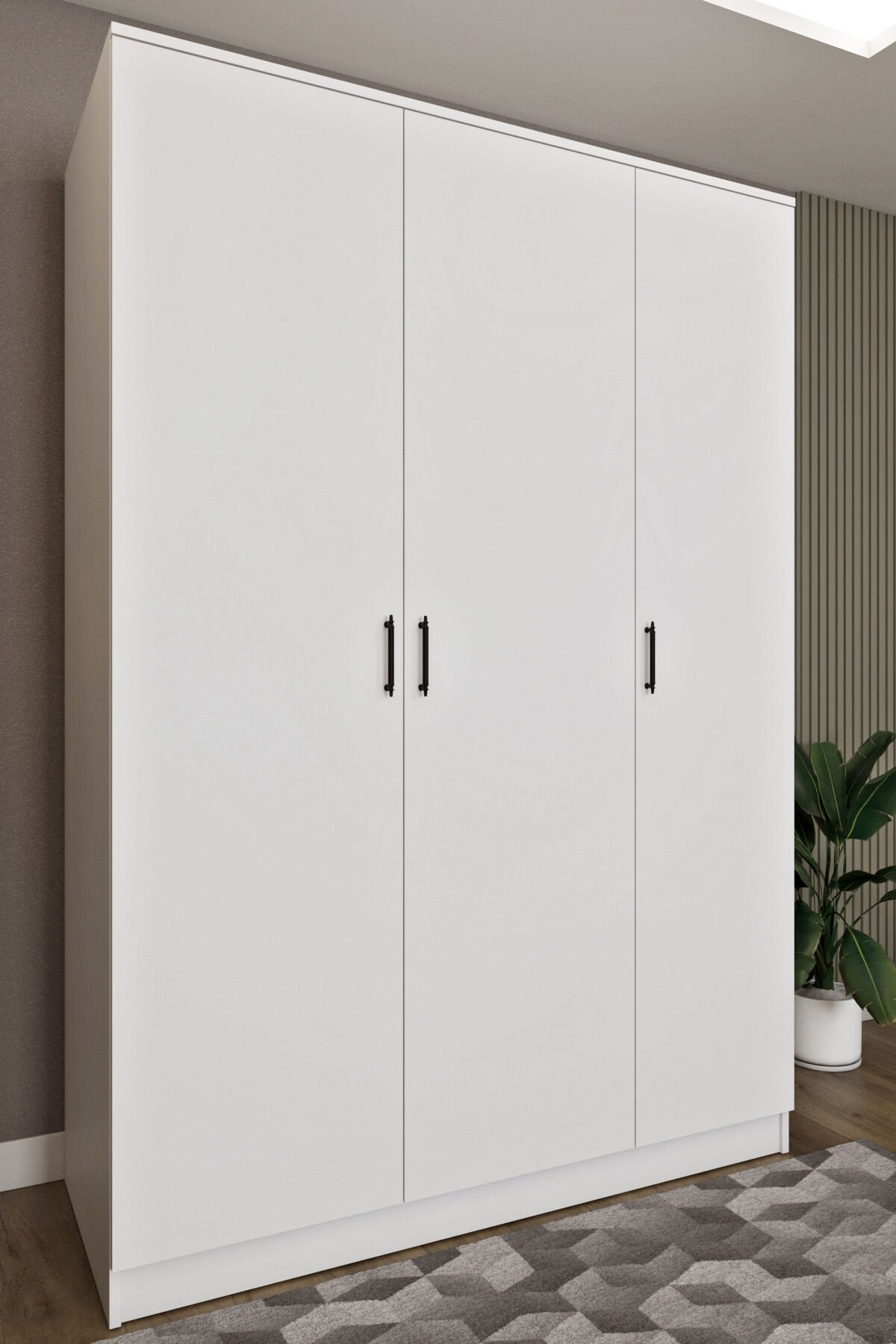 Ases ESL758 Geniş Gardırop Raflı Yüklük Dolabı Beyaz - Safir Meşe