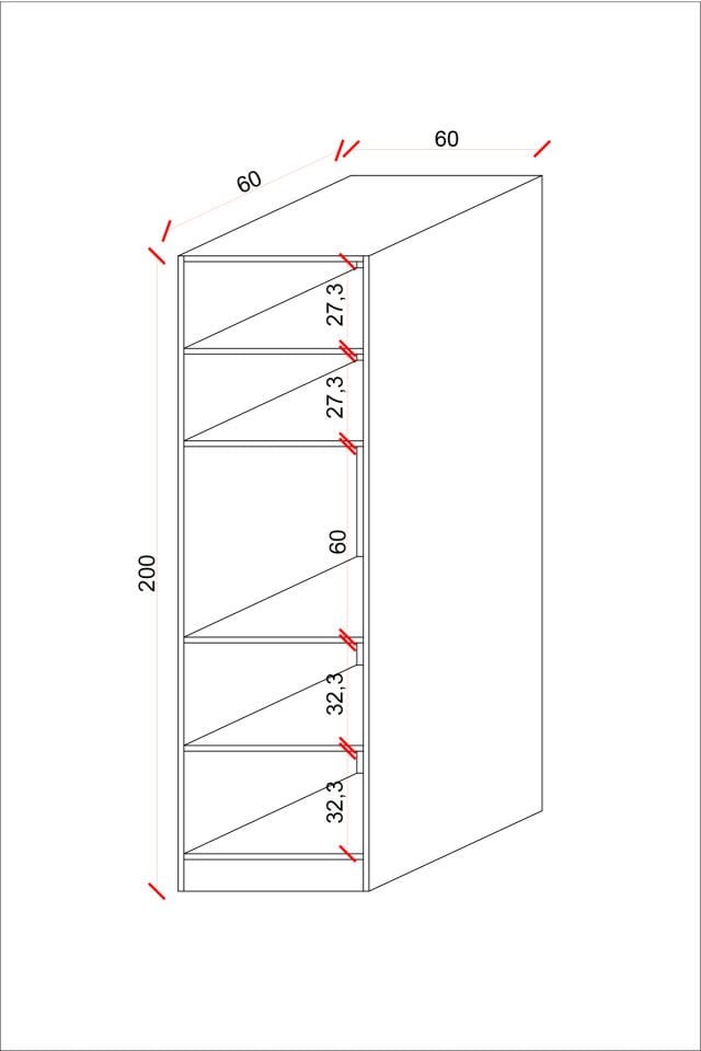 Esl0196 Ankastre Fırın Dolabı Kiler Mutfak Raflı Beyaz