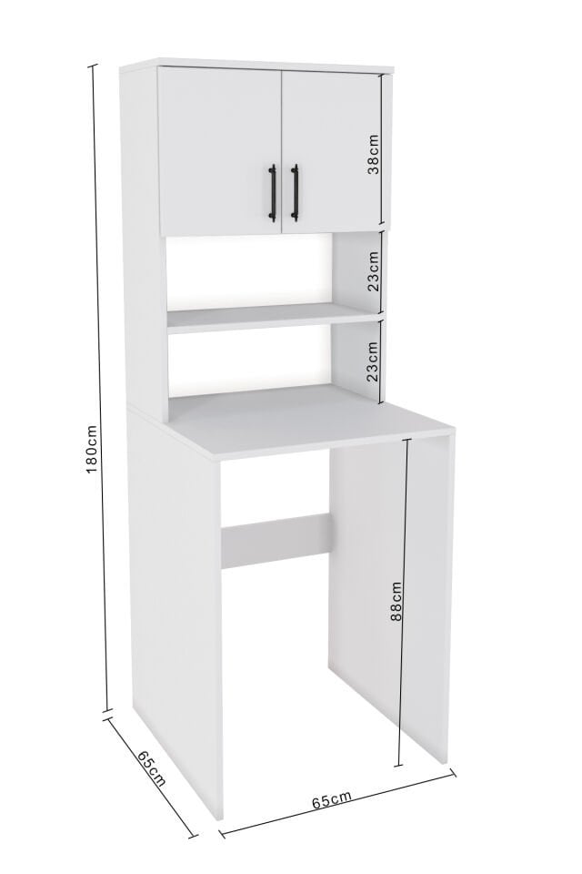 Esl0231 Çamaşır Makinesi Dolabı Banyo Dolabı Beyaz-Safir Meşe