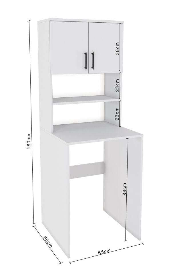 Esl0231 Çamaşır Makinesi Dolabı Banyo Dolabı Beyaz-Safir Meşe