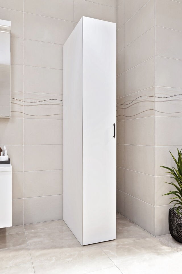 Esl0210 Dar Alanlar İçin Çok Amaçlı Banyo-Hol-Mutfak Dolabı Bol Raflı Beyaz