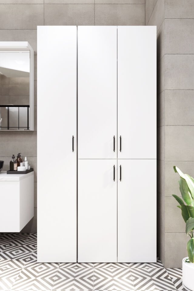 Esl0215 Çamaşır Makinesi ve Kurutma Makinesi Extra Boy Banyo Dolabı Beyaz