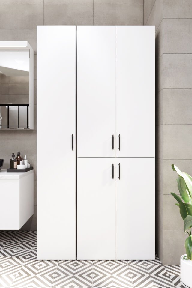 Esl0215 Çamaşır Makinesi ve Kurutma Makinesi Extra Boy Banyo Dolabı Beyaz