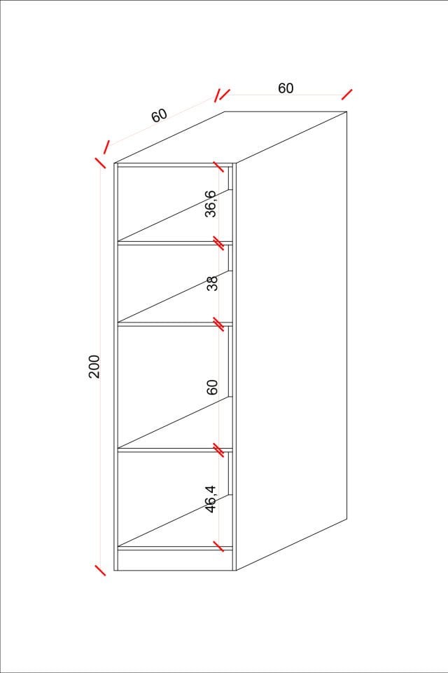 Esl0192 Çok Amaçlı Ankastre Fırın ve Mikrodalga Kiler Boy Dolap 2 Kapaklı Raflı Beyaz