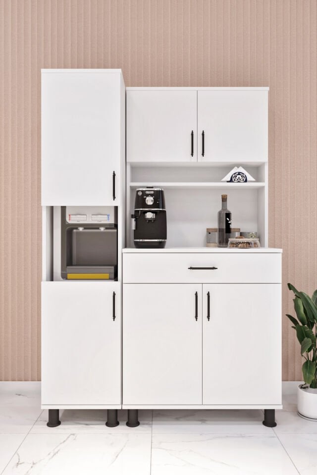 Esl0169 Çok Amaçlı Kahve Köşesi ve Sebil Dolabı Beyaz