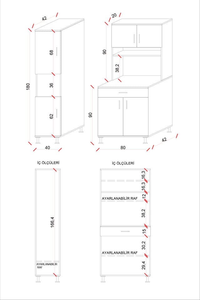 Esl0169 Çok Amaçlı Kahve Köşesi ve Sebil Dolabı Beyaz