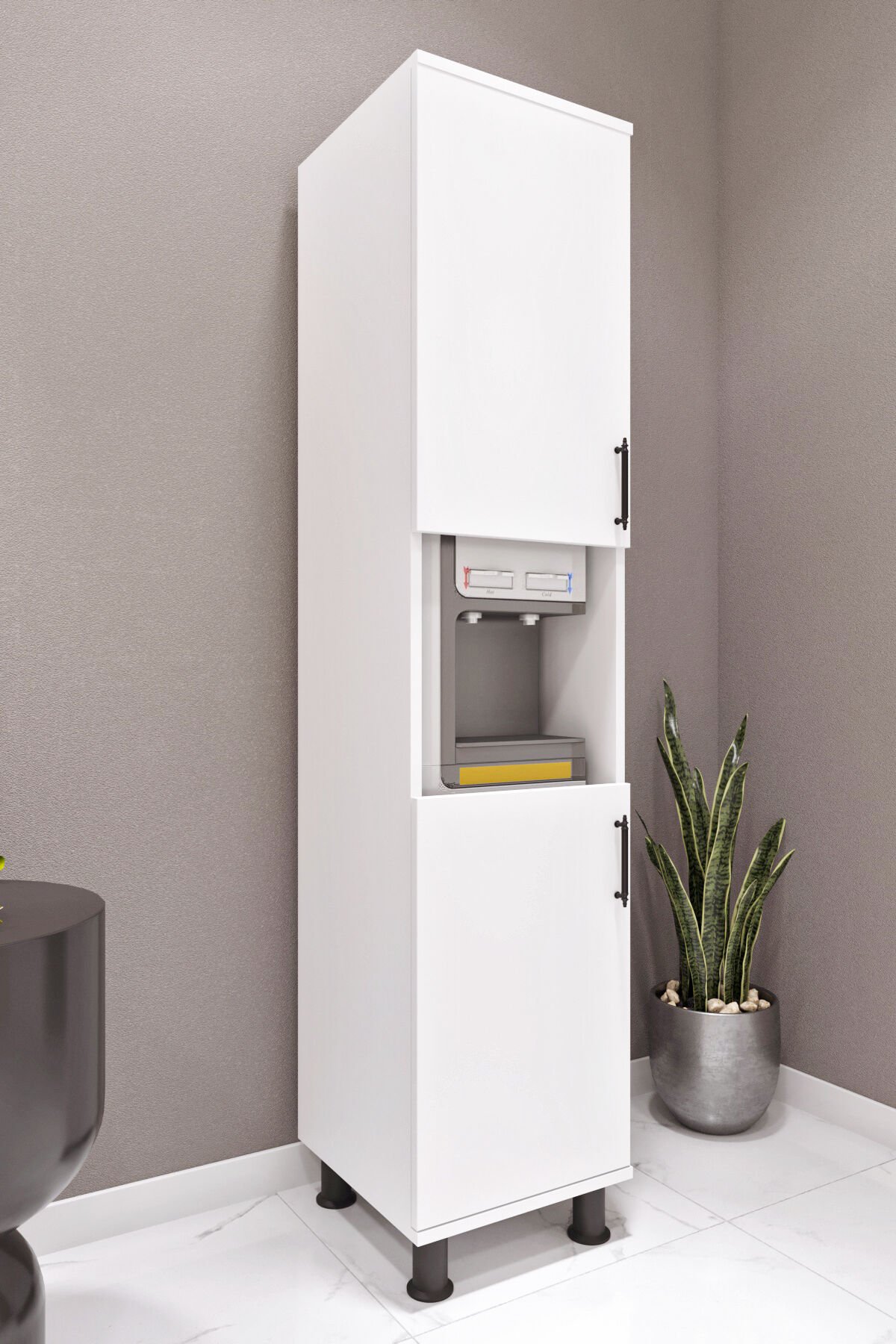 Esl0165 Çok Amaçlı Dolap Sebil Dolabı Mutfak Beyaz