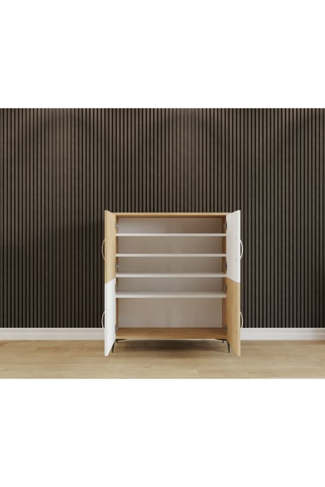 Esl001 Çok Amaçlı Dolap Mutfak, Banyo, Balkon, Kiler, 4 Kapak ve 4 Raflı Dolap