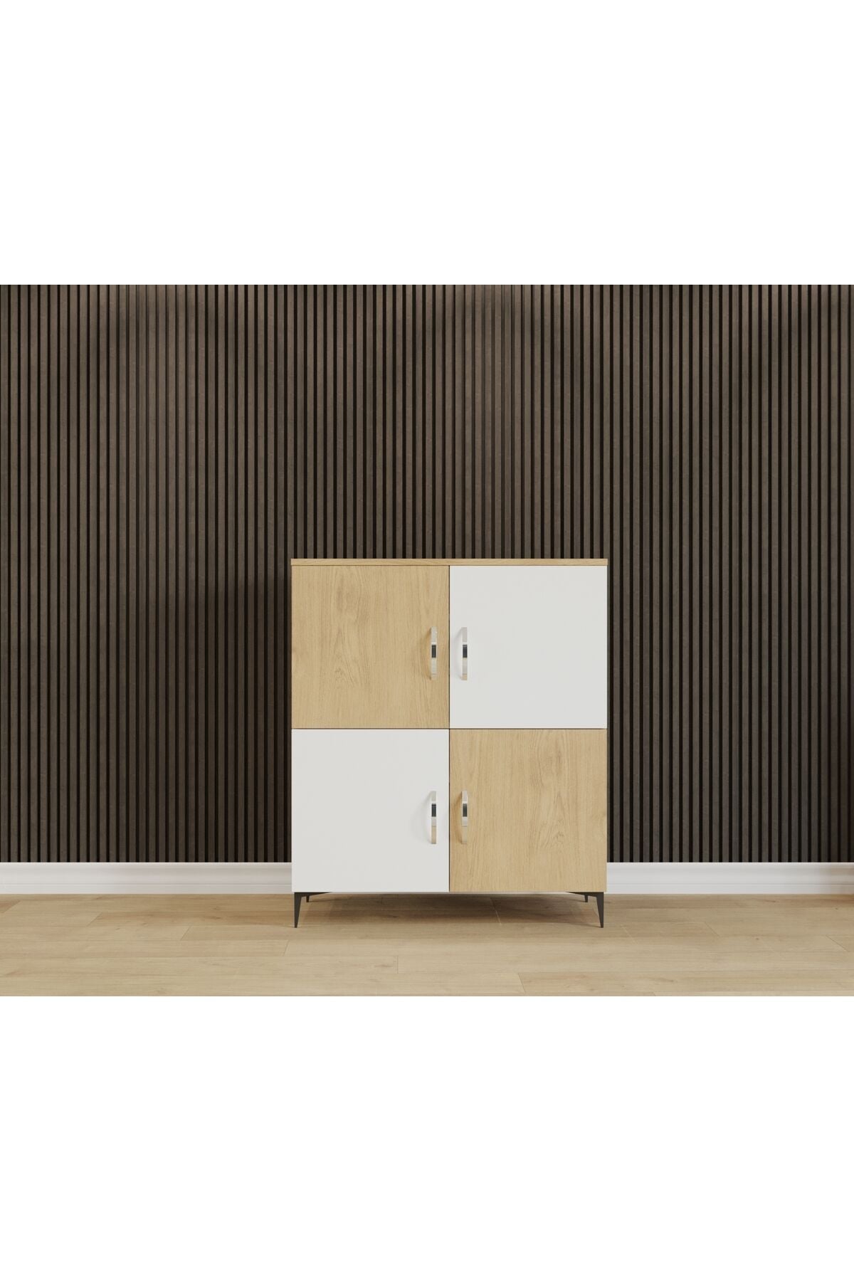 Esl001 Çok Amaçlı Dolap Mutfak, Banyo, Balkon, Kiler, 4 Kapak ve 4 Raflı Dolap