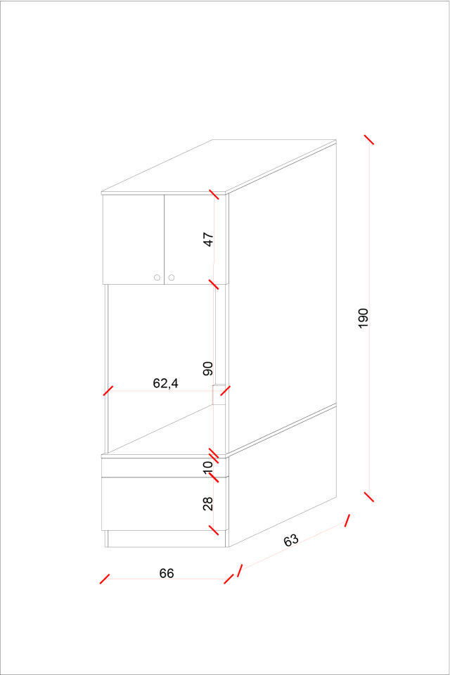 Ases Mobilya Ases ELZ520 Çamaşır Yada Kurutma Makinesi Dolabı Boy 2 Kapak 2 Çekmece Banyo Dolabı Safir Meşe