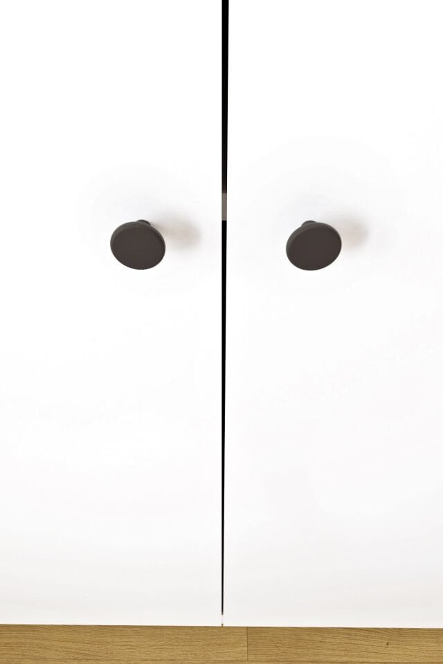 Ases Mobilya Ela7510 Çift Kapaklı Dolap 2 Askılı 4 Raflı Model Beyaz Safir Meşe