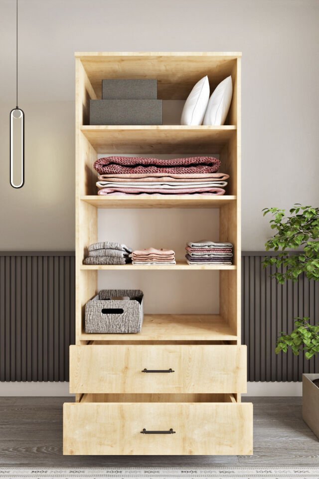 Ases Mobilya Asl6330 Çok Amaçlı Dolap 2 Kapaklı ve 2 Çekmeceli Dolap