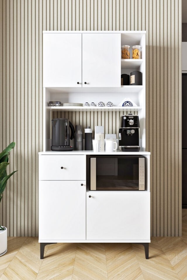 Ases ASL241 Kahve Köşesi Çok Amaçlı Dolap 1 Çekmece 4 Kapak Modern Tasarım