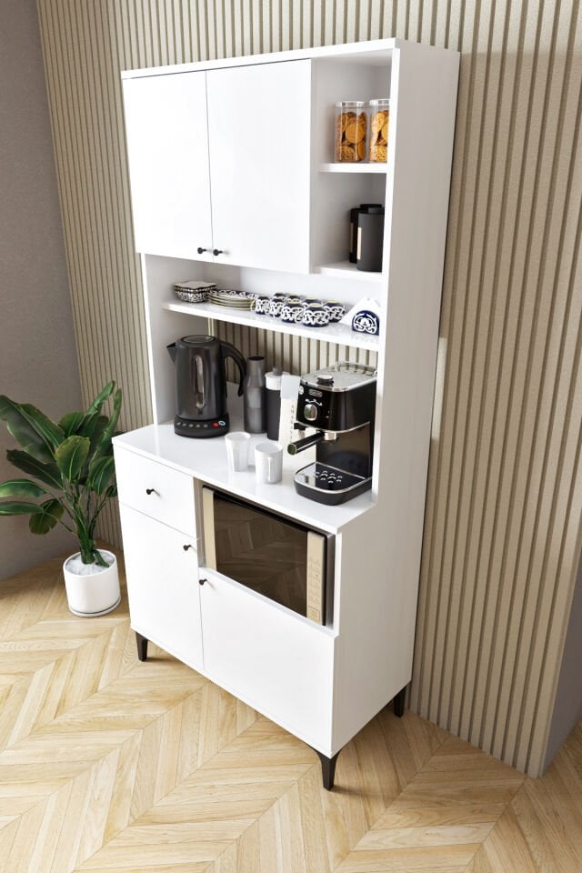 Ases ASL241 Kahve Köşesi Çok Amaçlı Dolap 1 Çekmece 4 Kapak Modern Tasarım