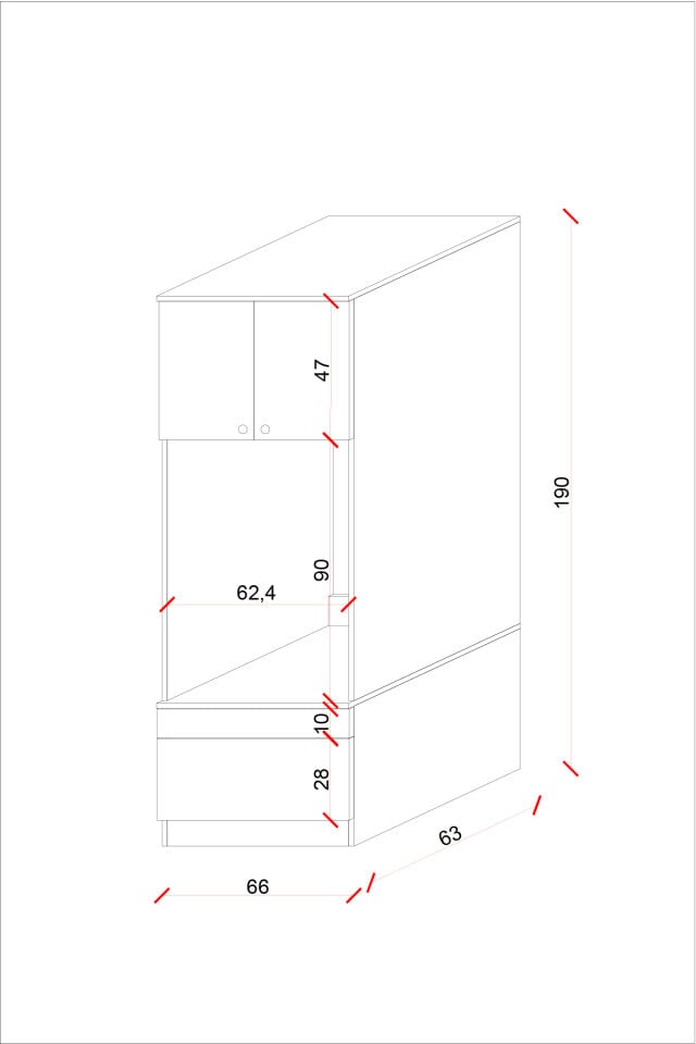Ases Mobilya Ases ELZ533 Çamaşır Makinesi ve Kurutma Makinesi Ekstra Boy 4 Kapak 4 Çekmece Banyo Dolabı Beyaz - Safir Meşe